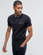 Threadbare Pocket Polo With Contrast Collar - Black