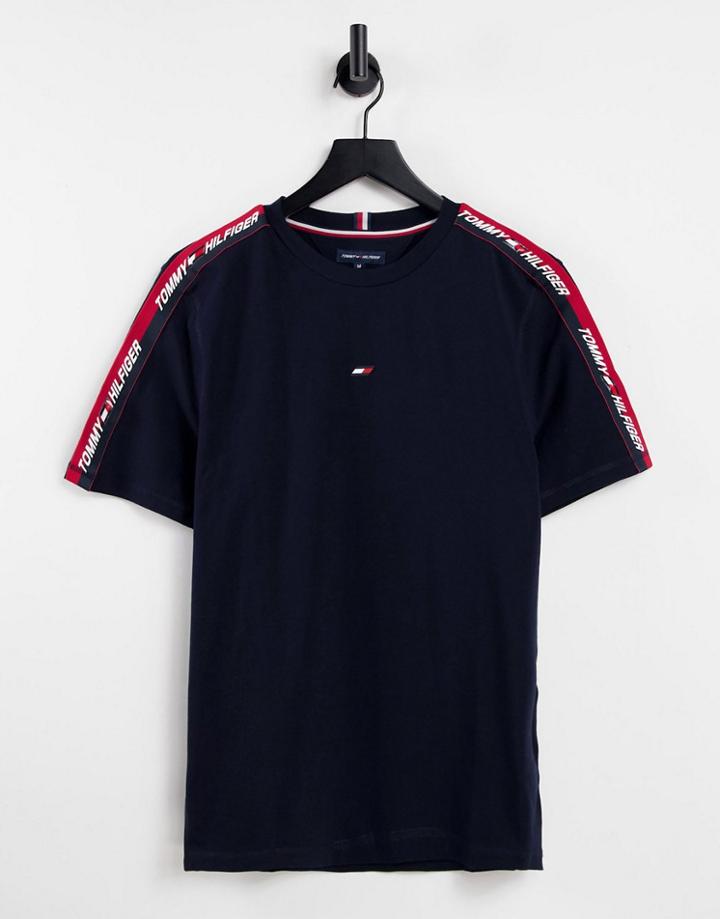 Tommy Hilfiger Performance T-shirt With Taping In Navy
