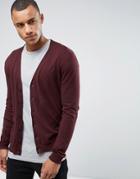 Asos Knitted Cotton Cardigan In Brown - Brown