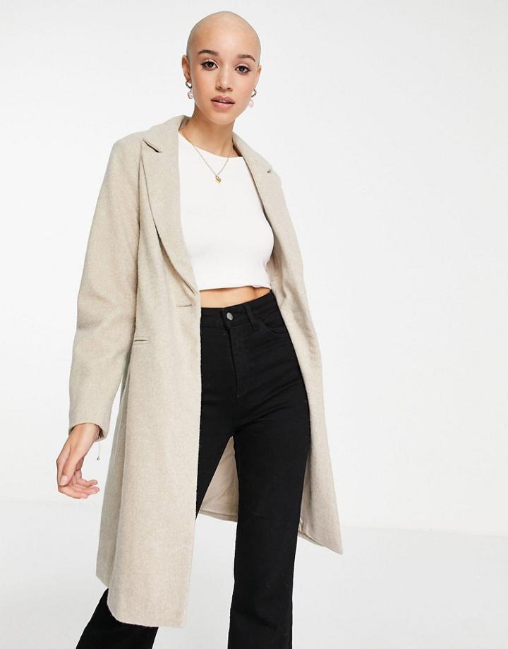 New Look Tailored Coat In Oatmeal-white