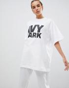 Ivy Park Logo Oversized T-shirt In White - White