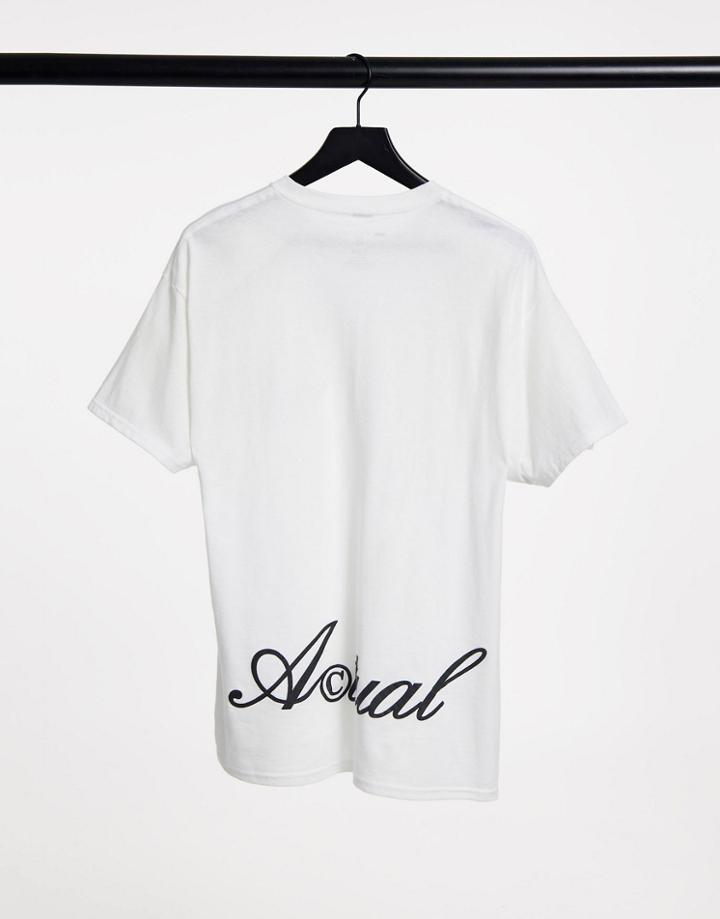 Asos Actual T-shirt In White With Front And Back Logo Print