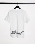 Asos Actual T-shirt In White With Front And Back Logo Print