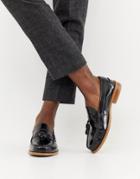 Office Invasion Tassel Loafers In Black High Shine - Black