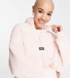Quiksilver Popcorn Borg 1/4 Zip Cropped Fleece In Pink Exclusive At Asos