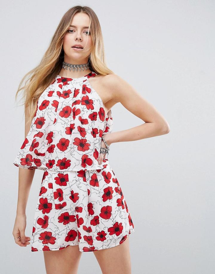 Parisian Poppy Print Top - White