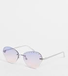 Reclaimed Vintage Inspired Butterfly Sunglasses With Rhinestone-purple