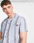 Dickies Grove City Striped Short Sleeve Shirt In Blue-blues