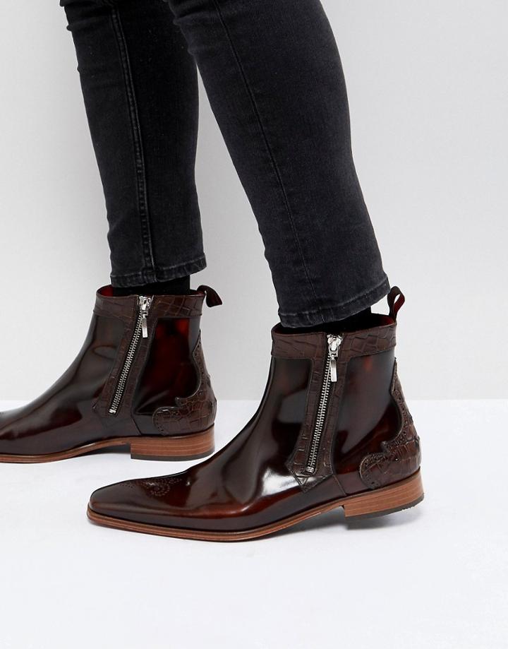 Jeffery West Scarface Zip Boots - Brown