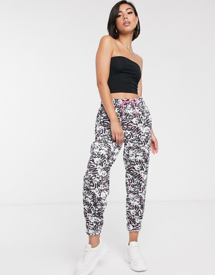 Asos Design Oversized Jogger In Iconic Print - Multi