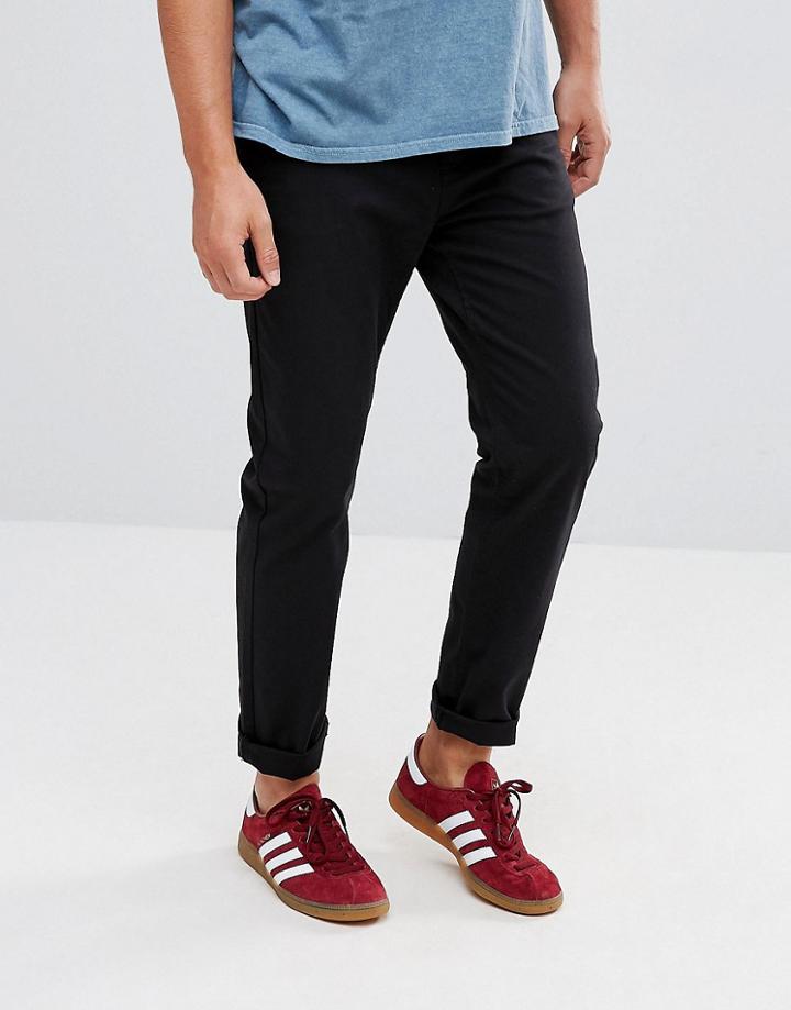 Stradivarius Skinny Chino In Black - Black