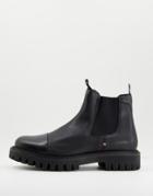 Tommy Hilfiger Chunky Toecap Chelsea Boots In Black