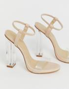 Truffle Collection Clear Heeled Sandals - Beige