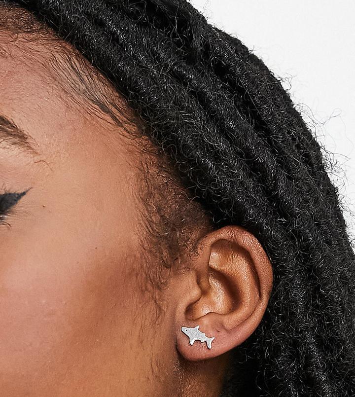 Kingsley Ryan Shark Studs In Sterling Silver