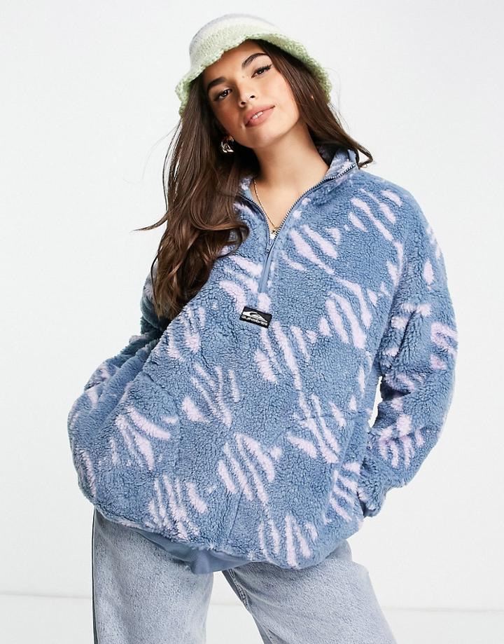 Quiksilver Madness Trip 1/4 Zip Fleece In Blue-blues