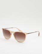 Ray-ban Womens Erika Keyhole Round Sunglasses In Brown 0rb4171