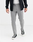 River Island Skinny Pants In Black Mono Check