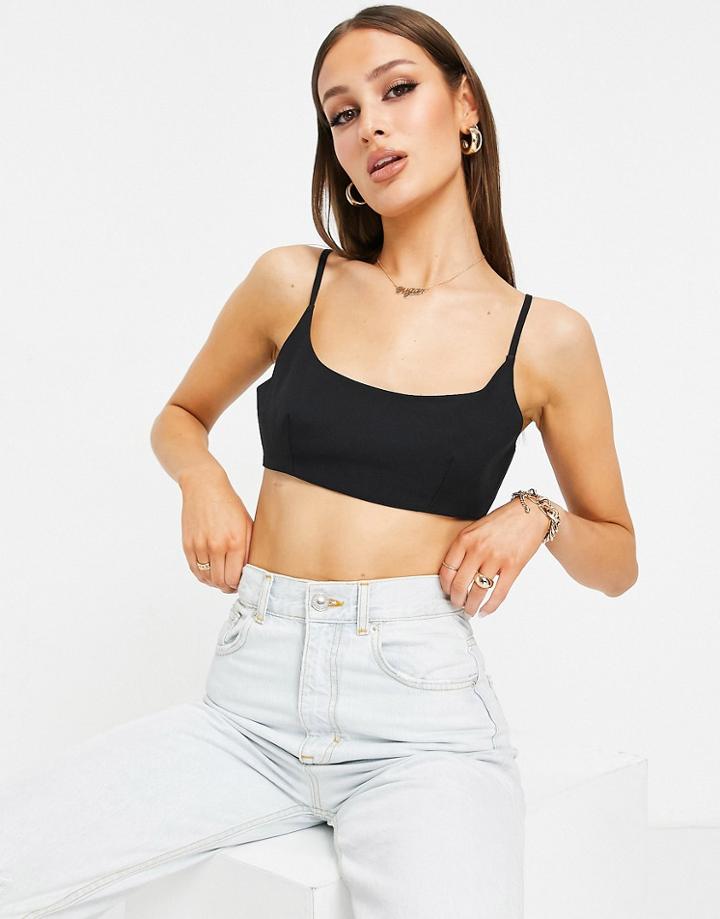 Asos Design Suit 90's Crop Top-black