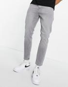 Topman Stretch Taper Jeans In Gray-grey
