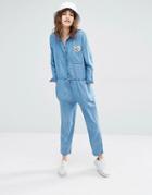 Paul & Joe Sister Sonoma Denim Jumpsuit With Cat Pocket Detail - Blue