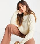 M Lounge Oversized Knitted Hoodie - Part Of A Set-white