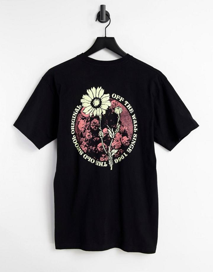 Vans Pulling Weeds Back Print T-shirt In Black