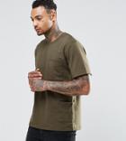 Underated T-shirt With Side Pockets - Green