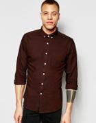 Asos Oxford Shirt In Toffee In Long Sleeve - Toffee