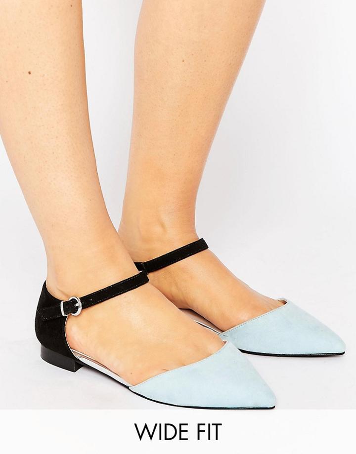 Asos Lilybet Wide Fit Two Part Ballet Flats - Multi