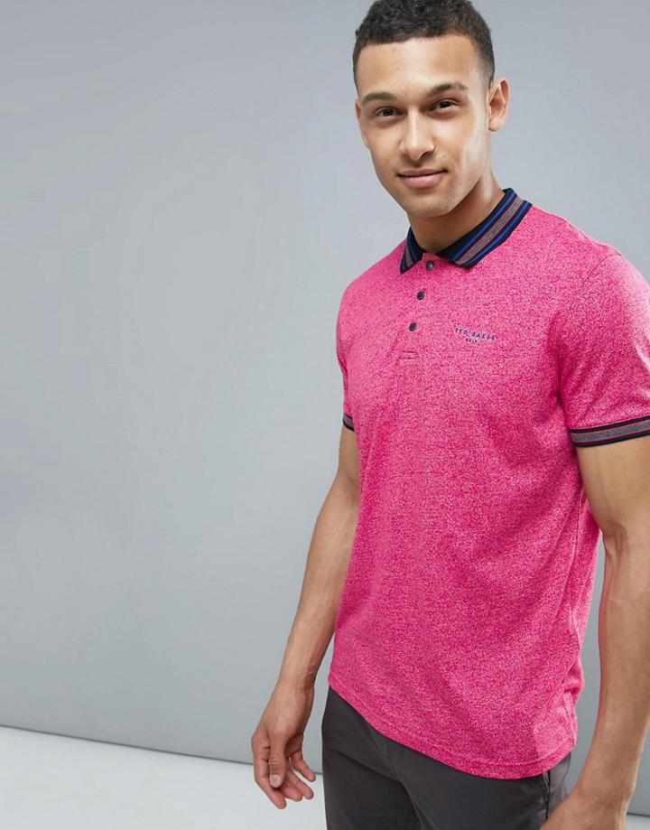 Ted Baker Golf Melange Polo - Pink