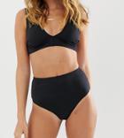 Asos Design Petite Recycled Mix And Match High Waist Bikini Bottom In Black - Black