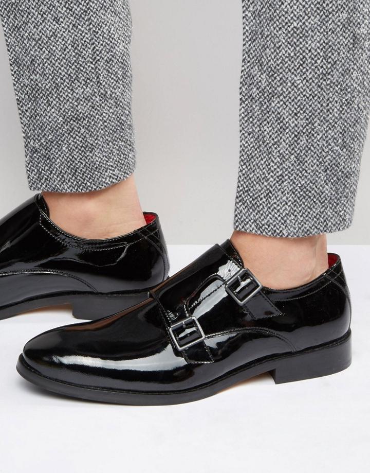 Base London Xxi Nash Leather Monk Shoes - Black