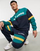 Asos Design Oversized Sweatpants Set In Navy With San Diego Leg Print