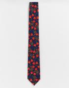 Gianni Feraud Liberty Print Poppy Tie - Navy