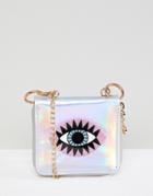 Oh My Gosh Accessories Holographic Eye Purse - Silver