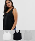 Asos Design Curve Ultimate Tank 3 Pack Save - Multi