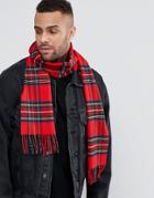 Glen Lossie Plaid Scarf In Wool - Red