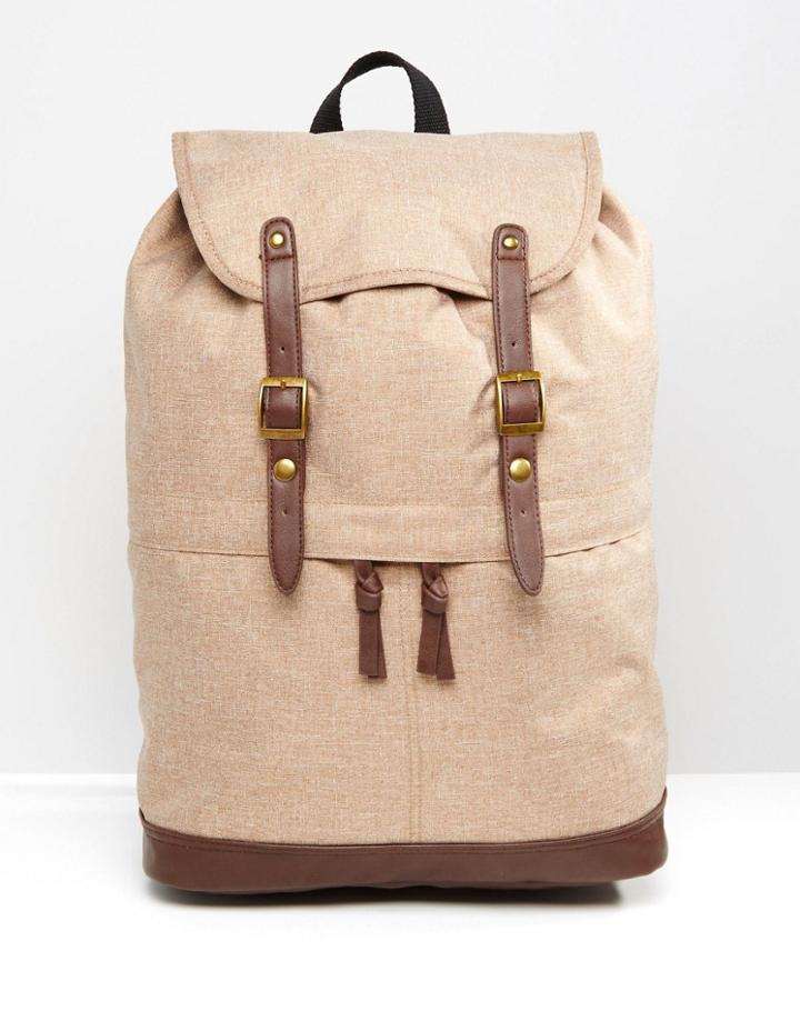 Asos Backpack In Brown Melange - Brown