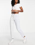 Hollister Spliced Mom Pants In Blue Floral-multi
