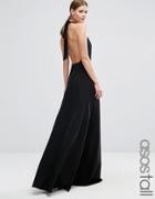 Asos Tall Open Back Maxi Dress - Black
