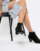 Asos Design Runaway Suede Ankle Boots - Black