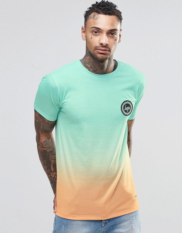 Hype Gradient T-shirt With Crest Logo - Blue