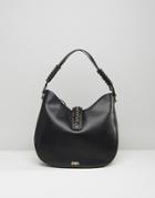 Faith Simple Hobo Bag With Chain Detail - Black