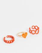Madein Orange Chunky Multipack Of Rings