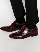 Base London Harold Hi Shine Leather Brogues - Red