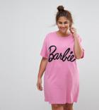 Asos Curve Barbie Logo Sleep Tee - Pink
