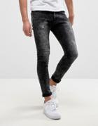 Liquor & Poker Acid Washed Jean Skinny Fit - Black