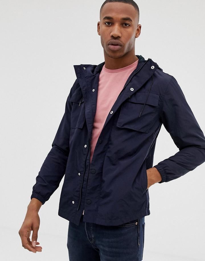 Lyle & Scott Light Weight Pocket Jacket In Navy - Navy