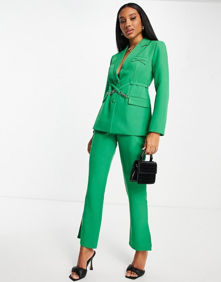 4th & Reckless Wrap Front Tailored Blazer In Green - Part Of A Set