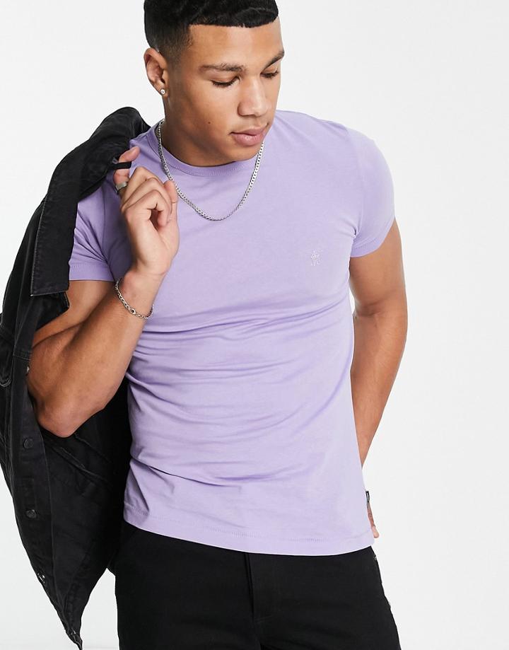 French Connection Crew Neck T-shirt In Lilac-purple